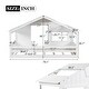 preview thumbnail 4 of 38, Wood House Bed with Roof & Door, Window and Guardrail