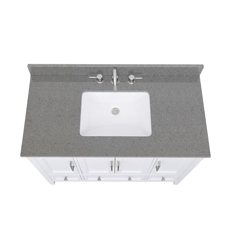 Avanity Quartz Vanity Top with Rectangular Undermount Sinks