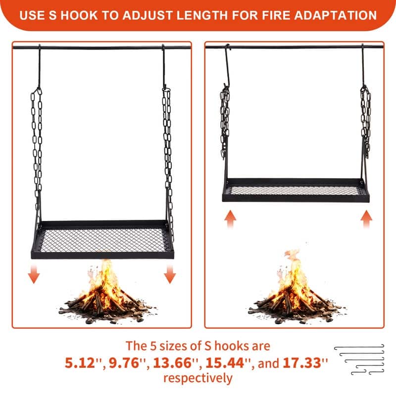 Portable Cookware Hanging Rack Outdoor Camping Bonfire - N/A