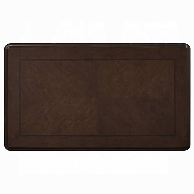 Reese Coffee Table, European Carved Classic Cherry Brown Wood, 48 Inch