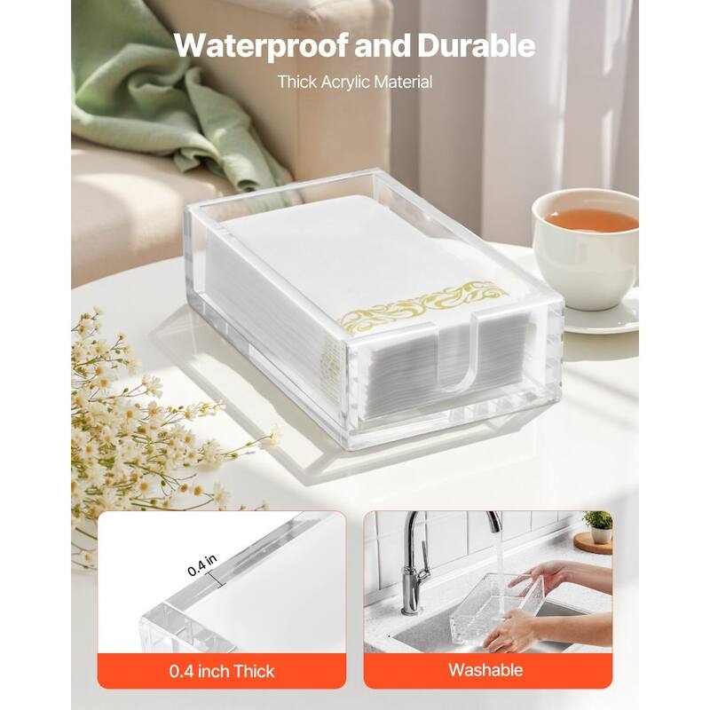 Clear Acrylic Napkin Holder with Durable U-Shaped Design and Easy Access - 9.1 x 5.5 x 2.6 inch