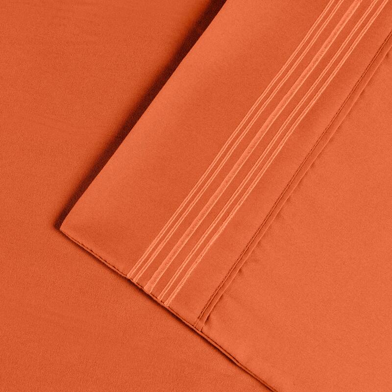 Superior Embroidered Microfiber Deep Pocket Bed Sheet Set