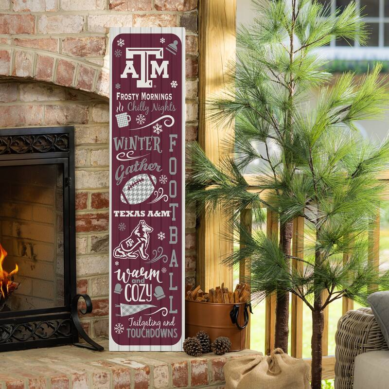 47" Double Sided Seasonal Porch Leaner, Texas A&M - 47" x 11.25" - Winter