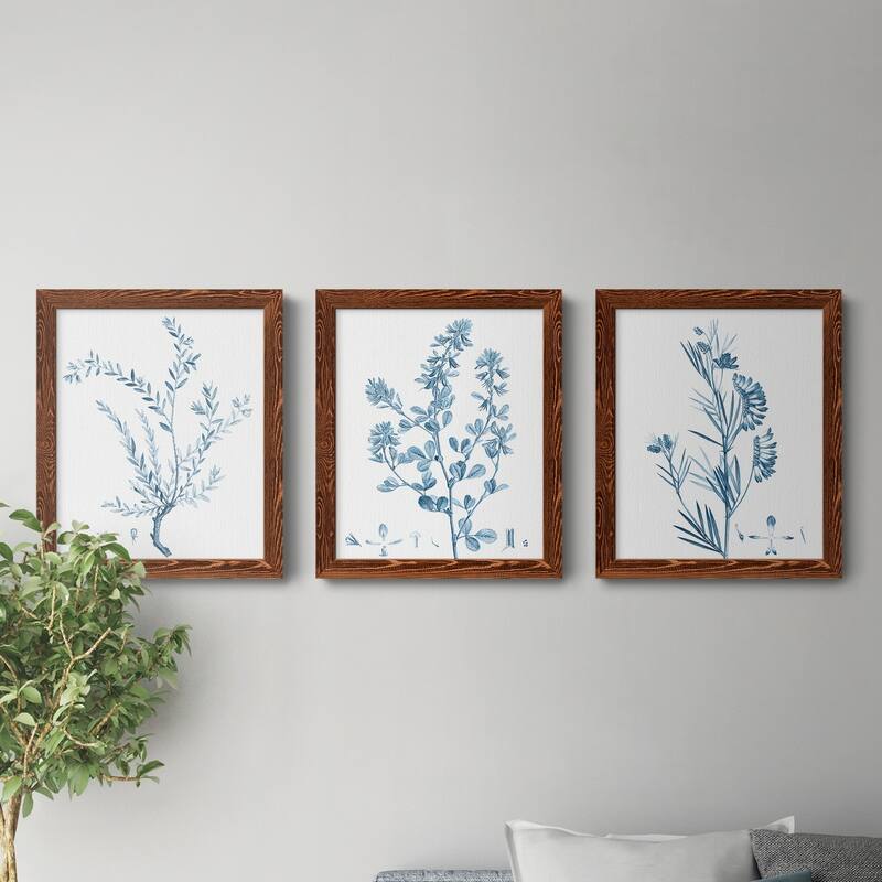 Antique Botanical in Blue VII-Premium Framed Canvas - Ready to Hang - Multi-Color