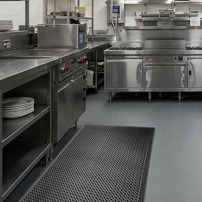 A1HC Heavy Duty Durable Non-Slip Rubber Floor Mat - 36" x 60" Anti-Fatigue Water Drainage Mat, Ideal for Commercial & Home Use