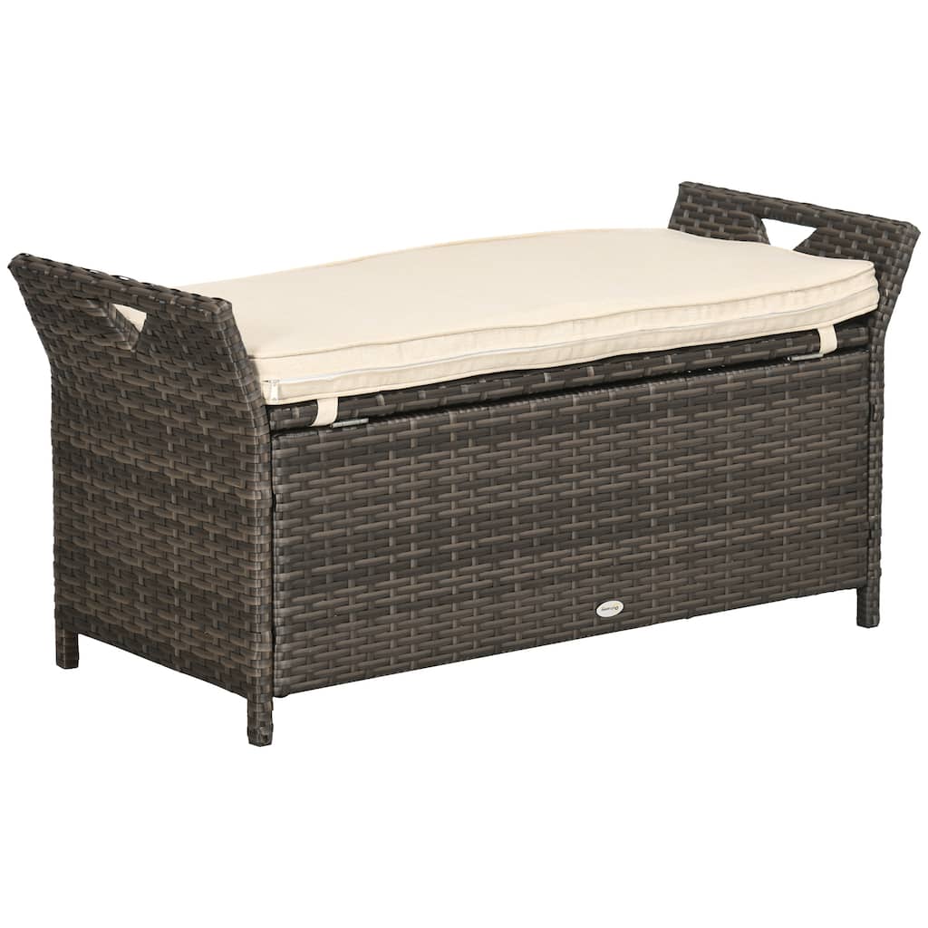 Gallon Patio Wicker Storage Bench