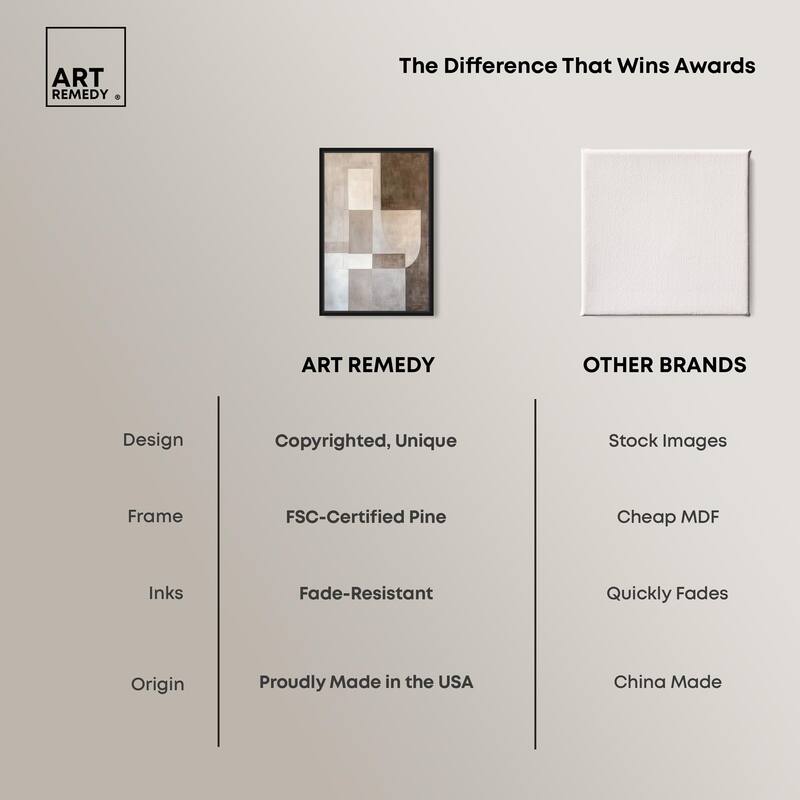 Neutral Tone Blocks I Canvas by Art Remedy