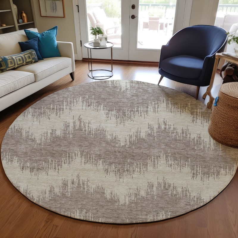 Machine Washable Indoor/ Outdoor Chantille Chevron Modern Rug