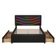 preview thumbnail 3 of 30, Queen Size Upholstered Storage Platform Bed with LED
