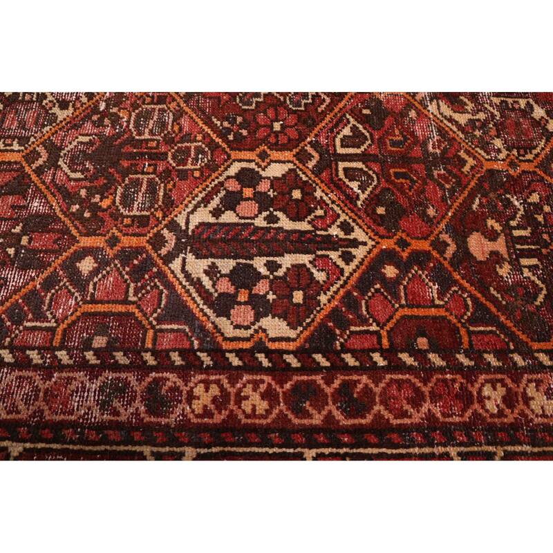 ECARPETGALLERY Hand-knotted Kayseri Vintage Dark Red Wool Rug - 6'6 x 9'10