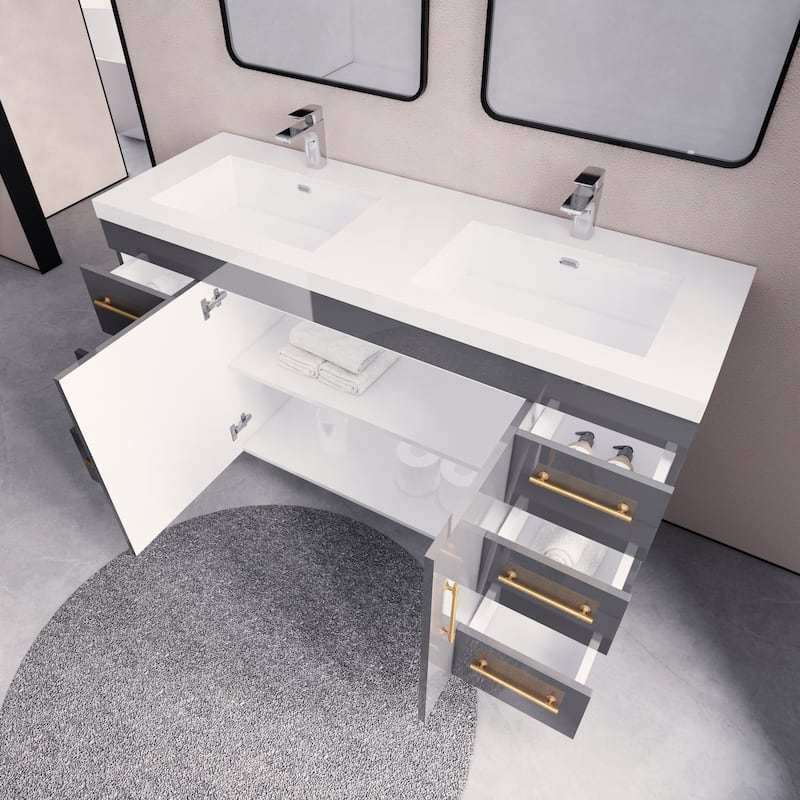 Eliza 60'' Freestanding Vanity with Double Sink