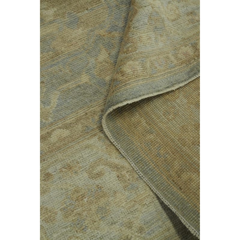 Vegetable Dye Wool Oushak Turkish Area Rug, Medallion Geometric Carpet - 9' 9'' X 8' 2''