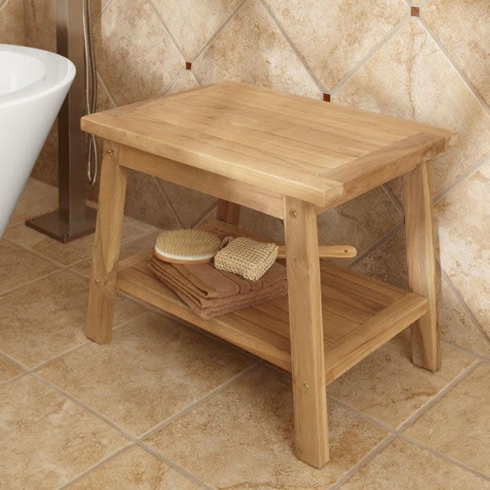 Signature hardware teak online shower seat
