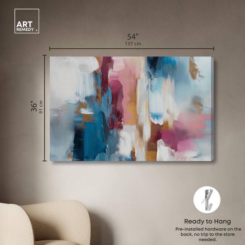 Rosy and Ocean Hues II Canvas by Art Remedy, Gallery Wrapped