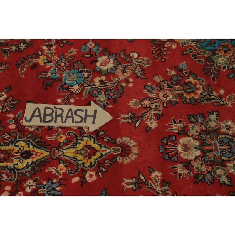 Hand Knotted Oriental 100% Wool Carpet Traditional Floral Oranges & Rust Hamedan Area Rug - 7' 2'' X 4' 7''