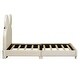preview thumbnail 21 of 30, Velvet Upholstered Bear Ear Platform Bed, Eye-catching Design, Sturdy Frame