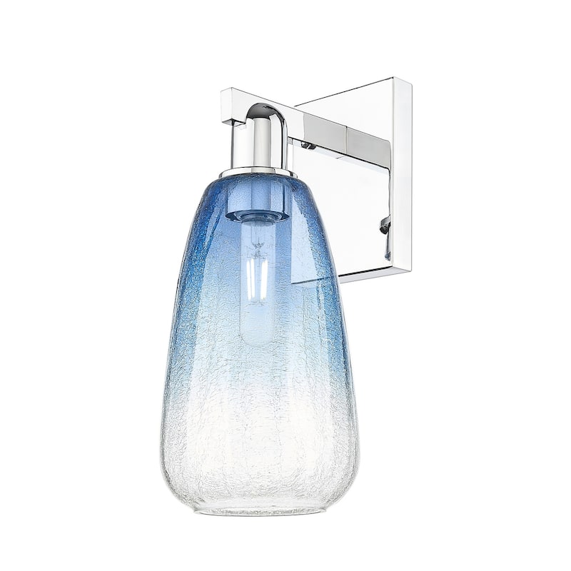 Innovations Lighting 716-1W-11-8 Brookhaven Almond Sconce Brookhaven - Polished Chrome / Sapphire Blue