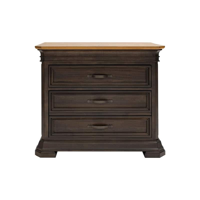 Executive Bookcase Wall With Wood Ladder, Brown - 120"W x 94"H x 14"D