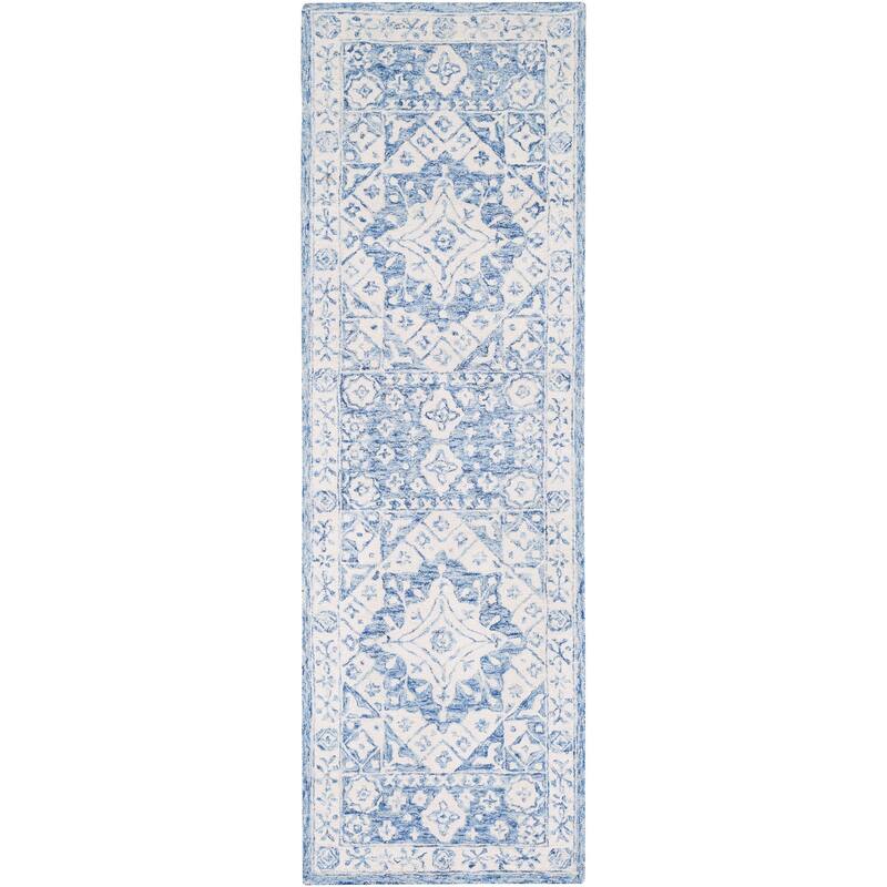 Livabliss Serafina Shabby Chic Oriental Area Rug - Navy - 2' 6" x 8'