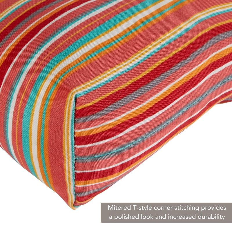 Coastal Stripe 18-inch x 51-inch Outdoor Bench Cushion (Cushion Only)