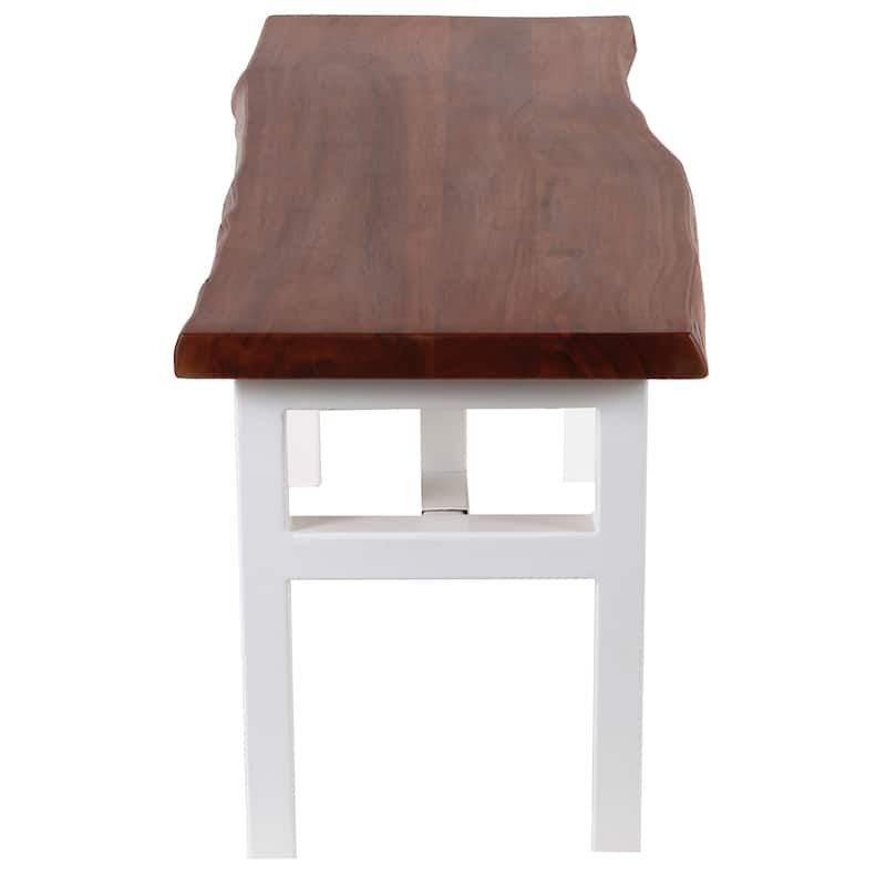 Acacia Live Edge 46 inch Bench - White - 17"Wx46"Lx18.5"H