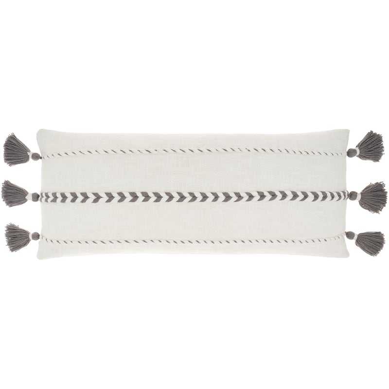Mina Victory Lifestyle Striped Throw Pillow - Grey - 12" x 30"
