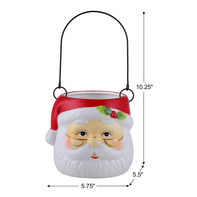 5" Nostalgic Ceramic Container - Santa Claus