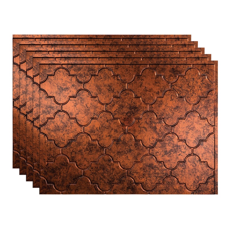 FASÄDE Monaco Decorative Vinyl Backsplash Panel - 5 Pack - Moonstone Copper