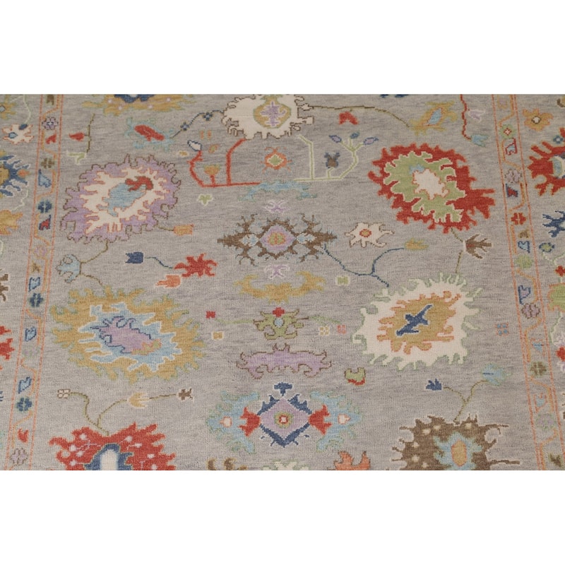 Floral Oushak Area Rug Handmade Wool Carpet - 8'0" x 9'10"
