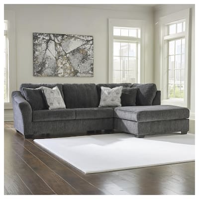 Signature Design by Ashley Biddeford Ebony 2-Piece Sectional with Chaise - 120"W x 75"D x 40"H