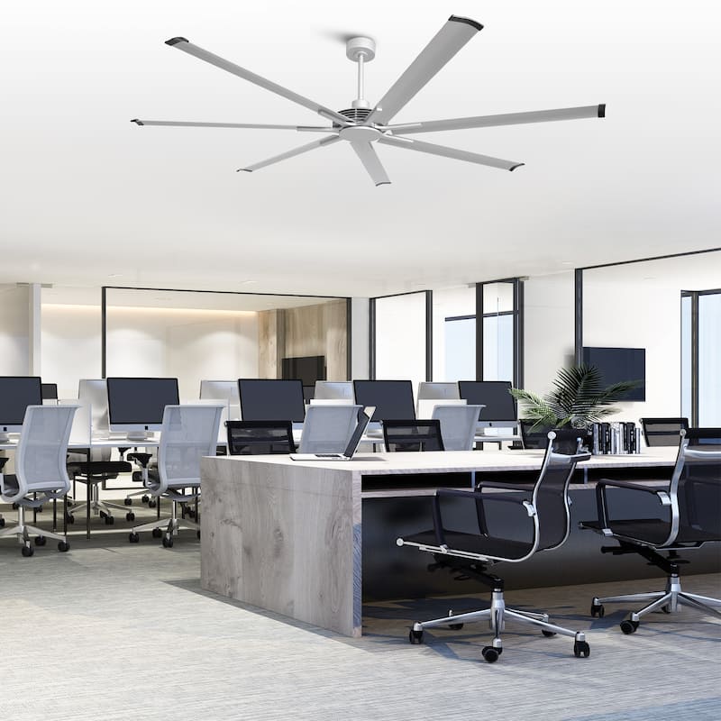 84" Industrial Aluminum Warehouse Black Extra Large Ceiling Fan with Remote