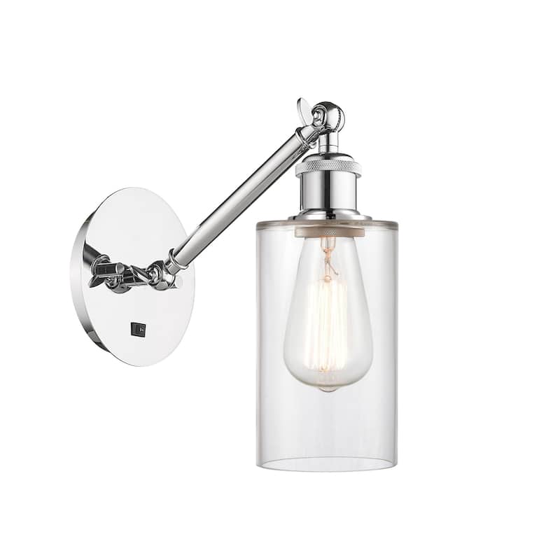 Innovations Lighting 317-1W-13-5 Clymer Sconce Clymer 13" Tall Wall - Polished Chrome / Clear