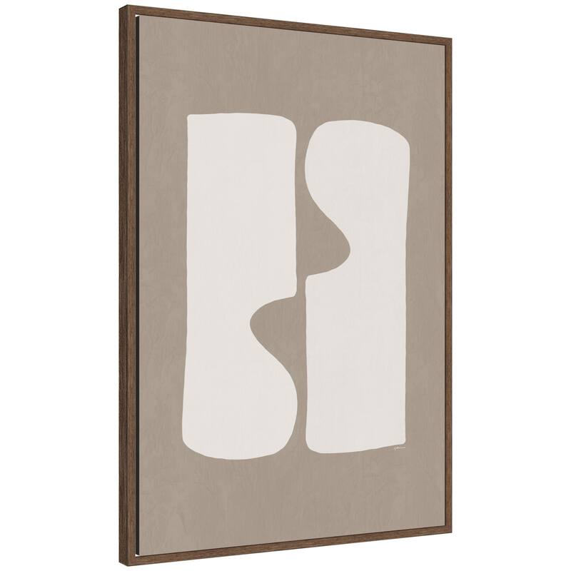 Kate and Laurel Organic Figures No. 1 by Gabrielly Guedes Framed Canvas Wall Art Print - 23x33