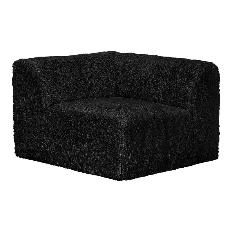 Furniture of America Ylena Modern 5-Piece Faux Fur Foam Modular Compressed Sectional Sofa