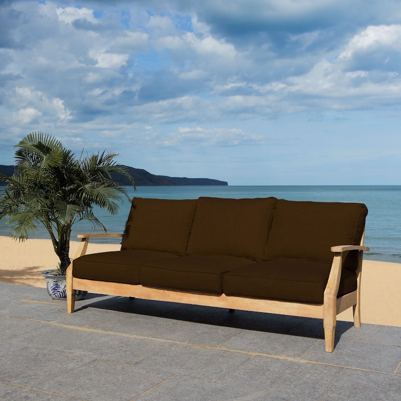 SAFAVIEH Couture Martinique Wood Patio Sofa - 82"W x 35"D x 32"H