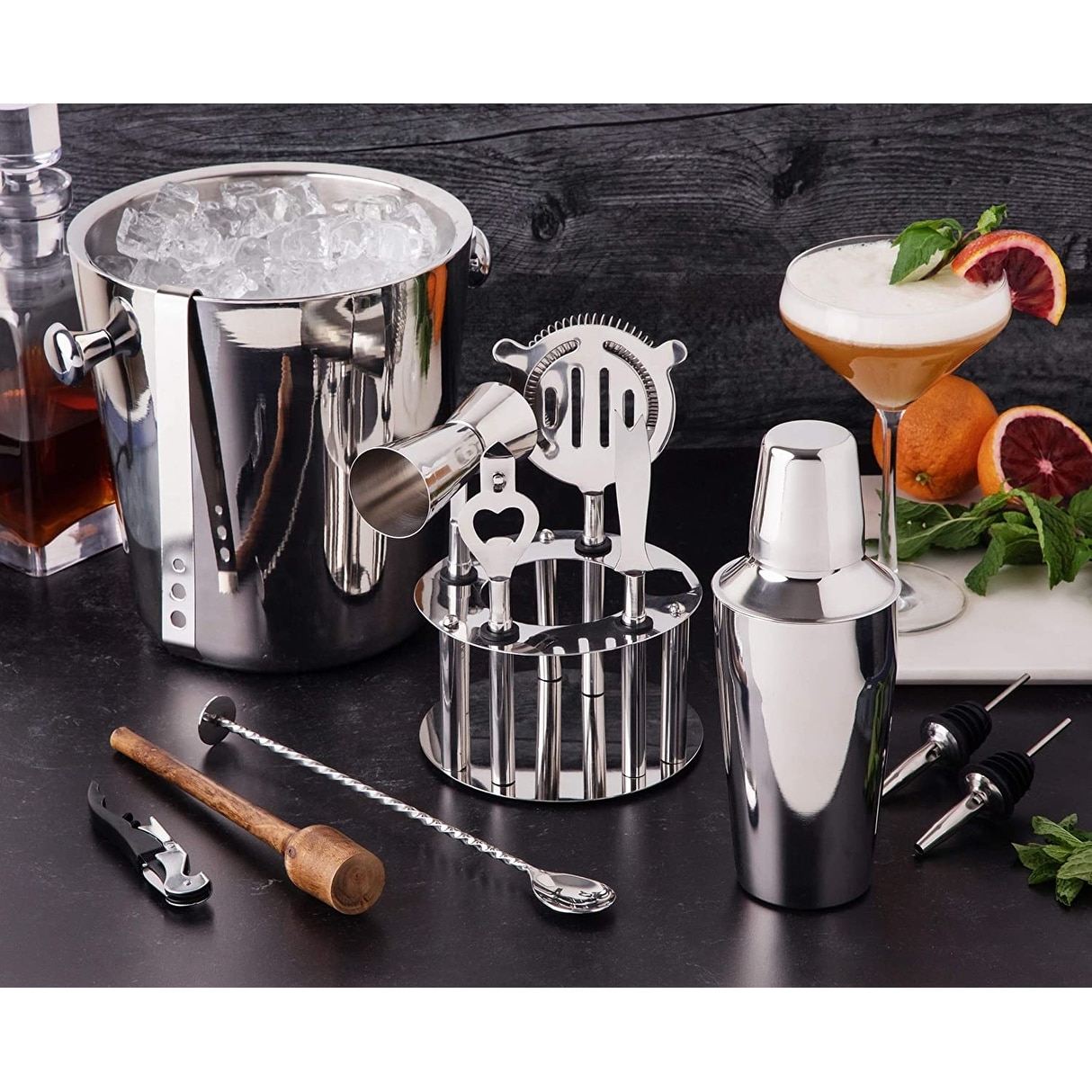 Craft Bar Set: Set of 14 Pro Bar Tools for Bartender and Home