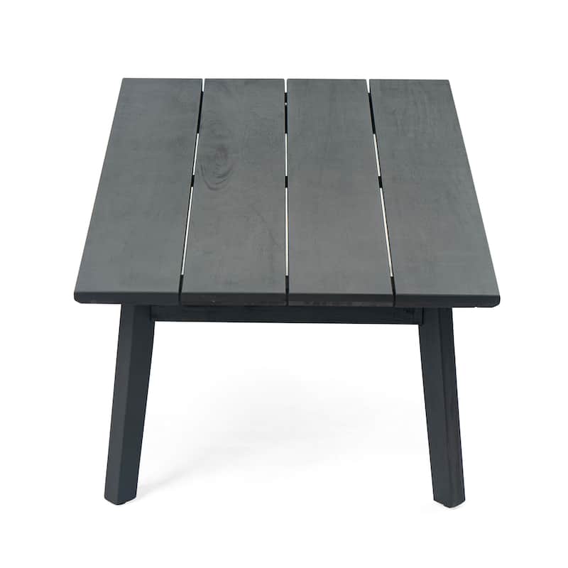 Burchett Outdoor Acacia Wood and Wicker 4 Seater Chat Set with Cushions by Christopher Knight Home