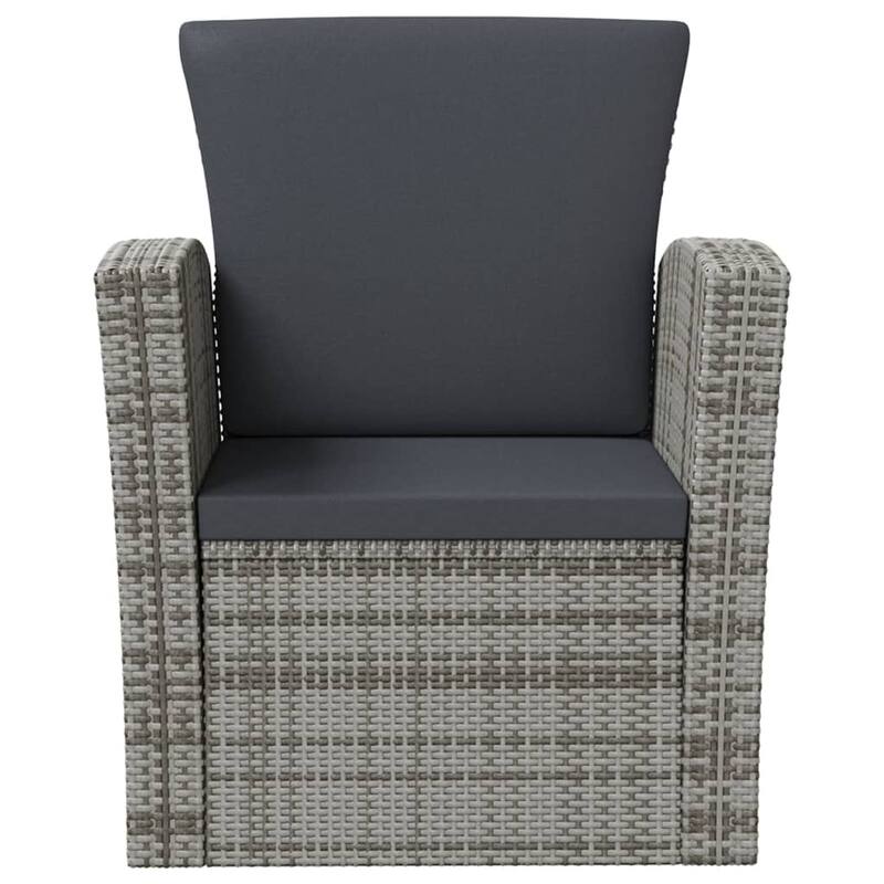 vidaXL Patio Lounge Set Sectional Sofa Set 4 Piece with Cushions Poly Rattan