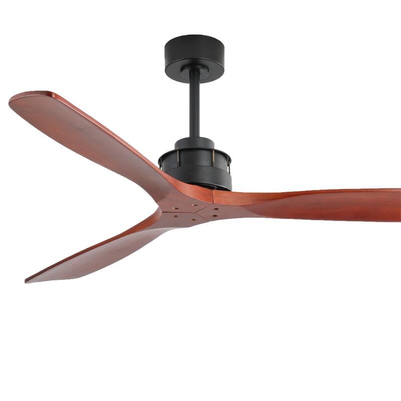 Large 60 Inch Ceiling Fan with Remote Control Farmhouse Wood Blade Ceiling Fans Indoor Outdoor