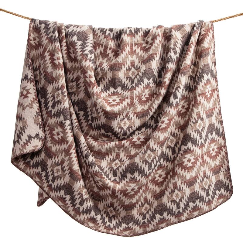 Paseo Road by HiEnd Accents Mesa Wool Blend Southwestern Aztec Blanket Set, 3PC