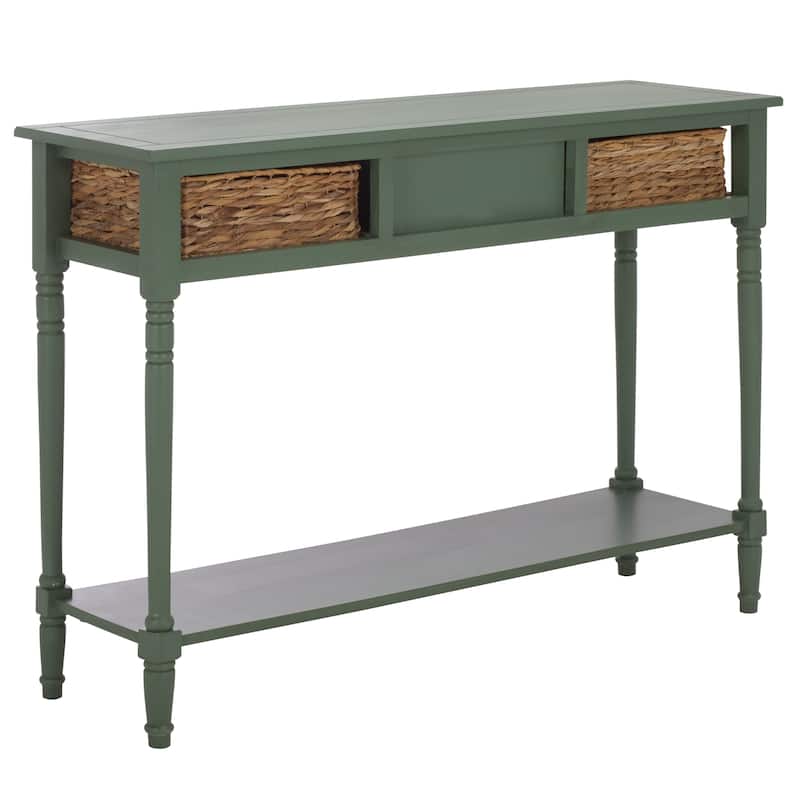 SAFAVIEH Evalena Distressed Black Console Storage Table - 44.5" x 13.4" x 31.5" - 45"W x 13"D x 32"H