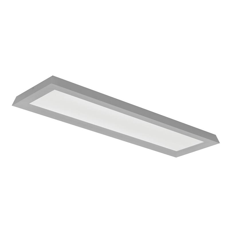 Zurich 1-light Satin Nickel LED Linear Flush Mount, White Acrylic Shade - N/A
