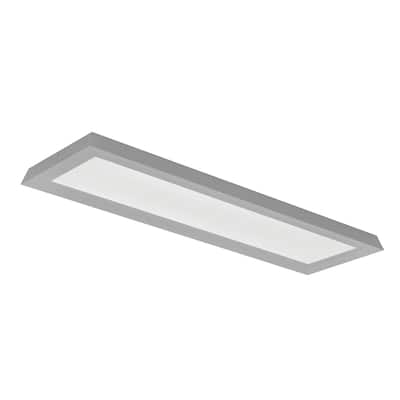 Zurich 1-light Satin Nickel LED Linear Flush Mount, White Acrylic Shade