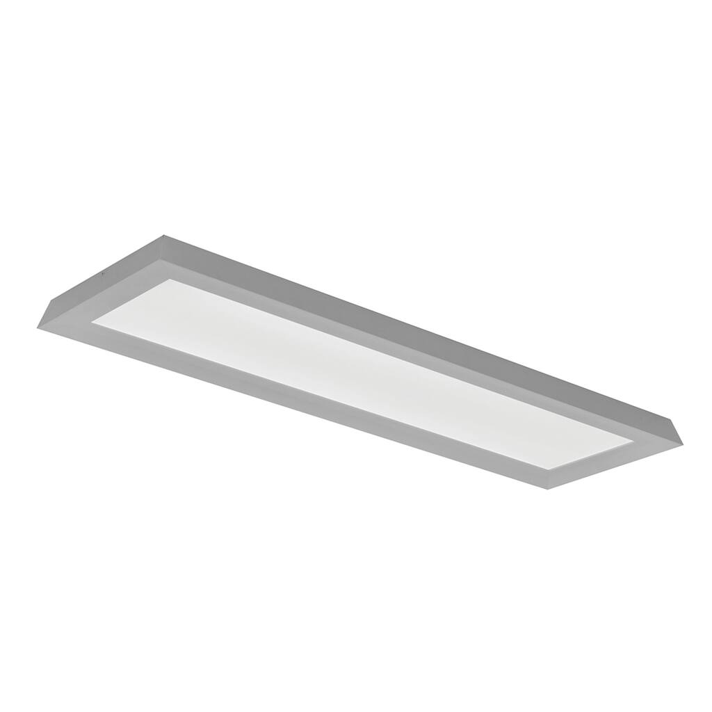 Zurich 1-light Satin Nickel LED Linear Flush Mount, White Acrylic Shade