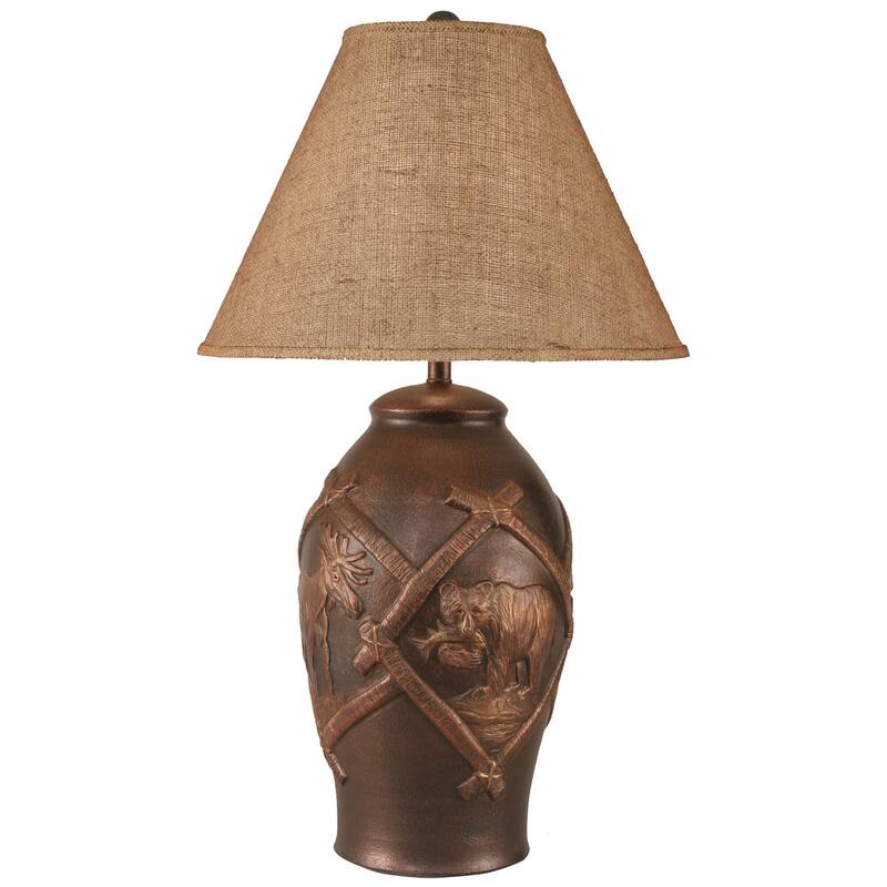 Rustic Bronze Table Lamp - Wildlife - Bronze