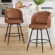 preview thumbnail 16 of 61, Swivel Bar Stools Set Of 2/3/4, Metal Bar Stools, Modern Upholstered Bar Stools For Kitchen Island - 20.3"W X 20.3"D X 39"H Brown - Set of 2