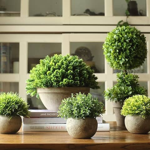 RusticReach Artificial Boxwood Topiary in Various Designs