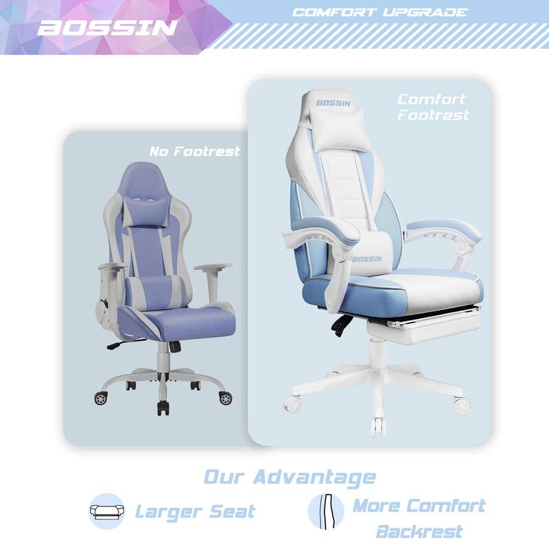 BOSSIN Racing Style Gaming Chair,300 lbs Big and Tall gamer chair High Back Computer Chair