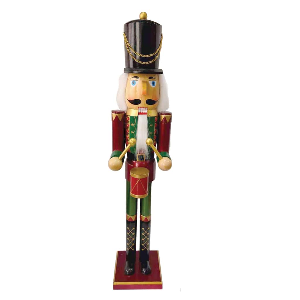 36 inch Drummer Nutcracker - red