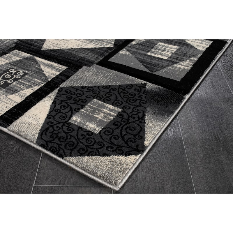 Rhodes Collection Abstract Square Area Rug